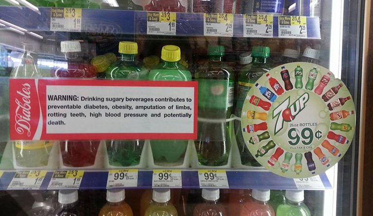 Soda In Retail Store With A Label Disclaimer