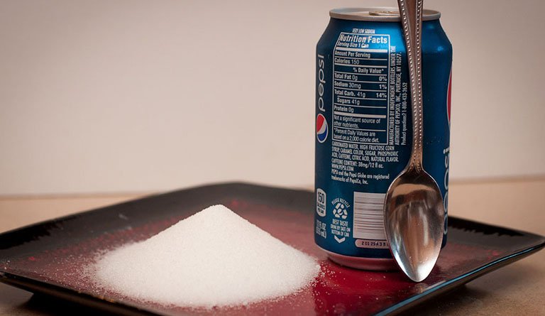 Pile Of Sugar Next To A Soda Can